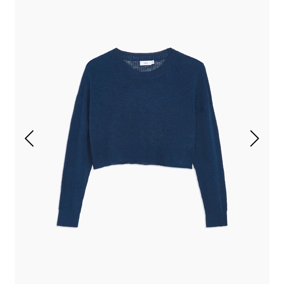 Onia Cropped Sweater Crewneck - Blue Opal - Medium - Picture 2 of 4